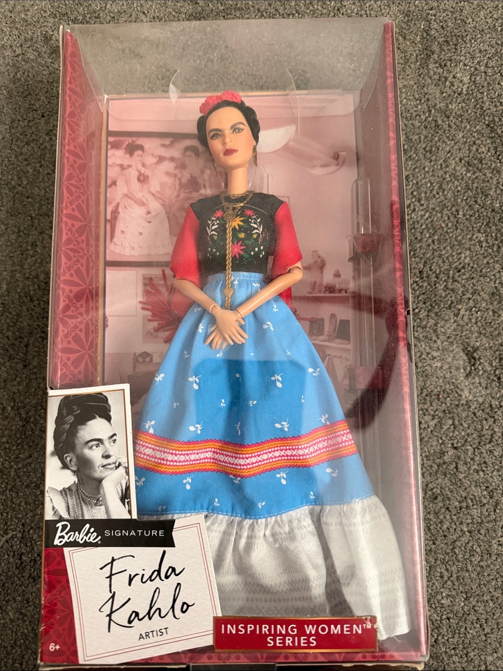 Barbie Frida Kahlo Doll - Blue, Red, Black